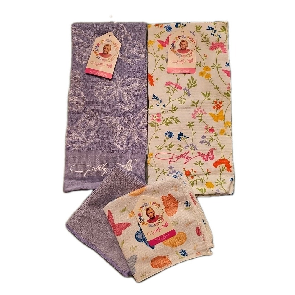 New Dolly Parton Wildflower Spring Collection Kitchen Towels & Dish Clothes